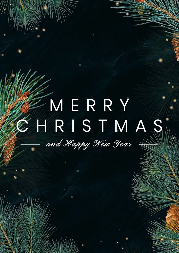 Merry Christmas poster template, editable text and design