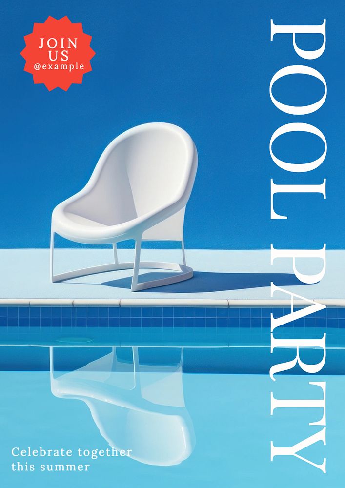 Pool party editable poster template