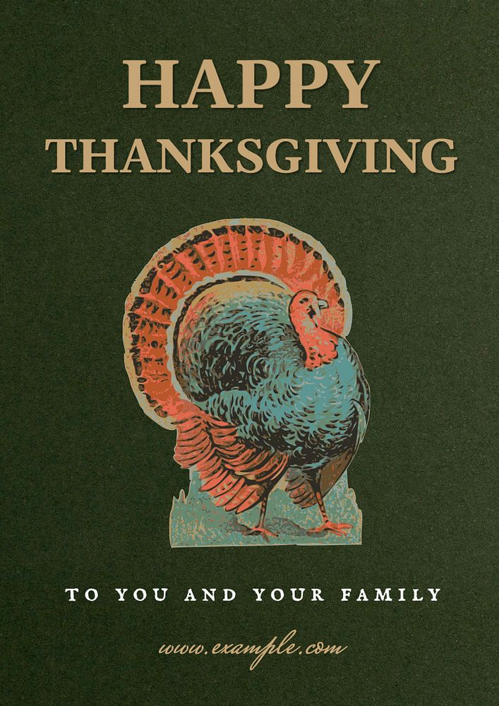 Happy thanksgiving editable poster template