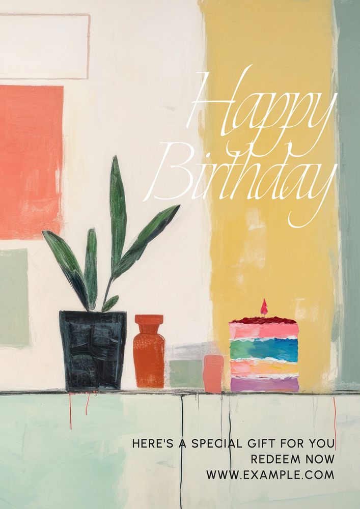 Happy birthday editable poster template