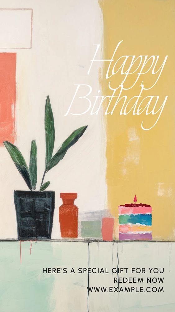Happy birthday Instagram story template, editable social media design