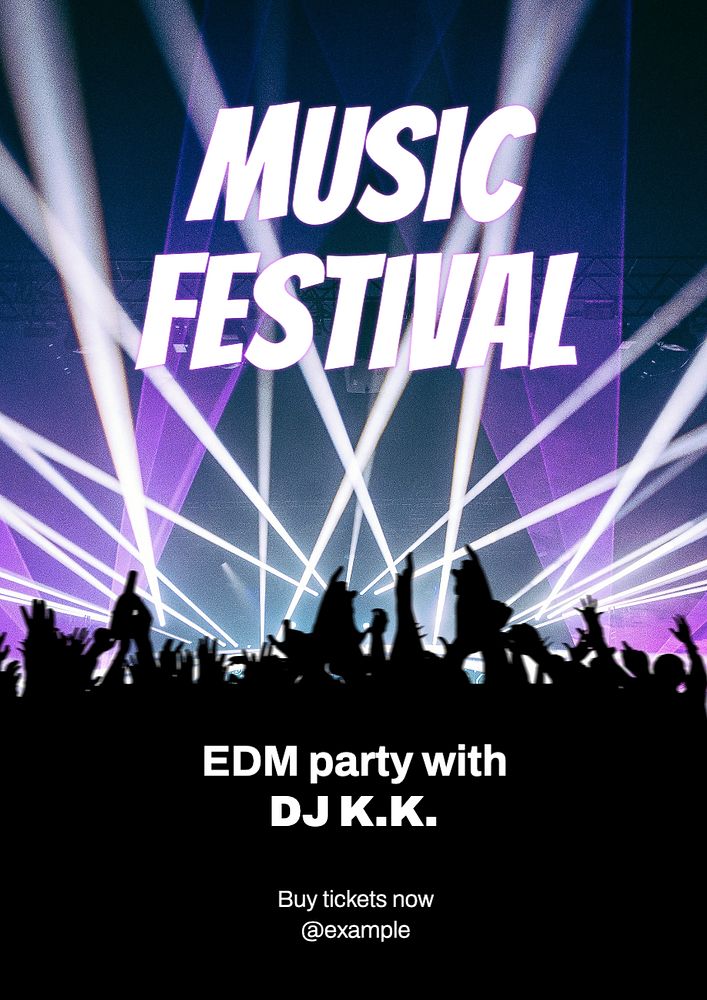 Music festival editable poster template