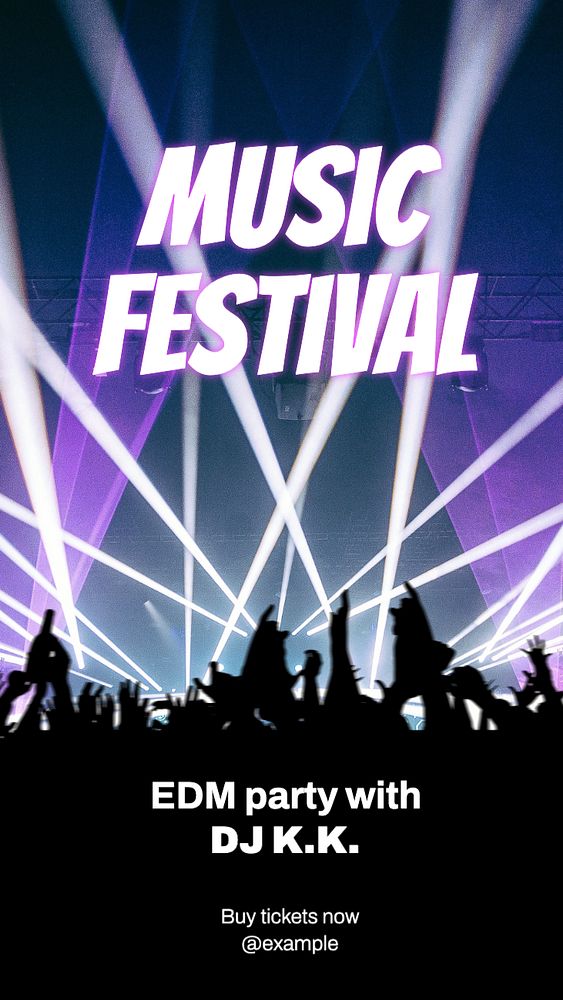 Music festival Instagram story template, editable social media design