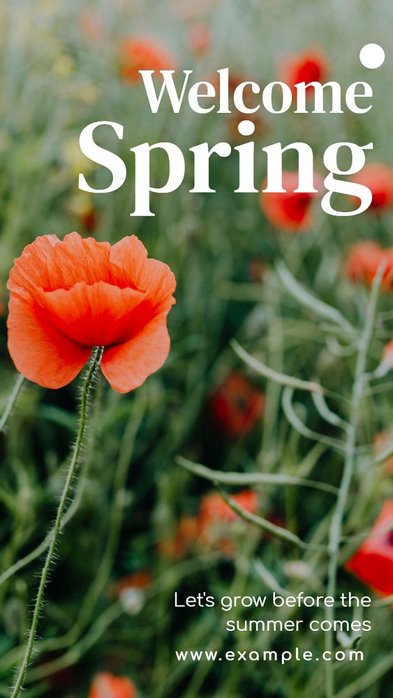 Welcome spring Instagram story template, Facebook story