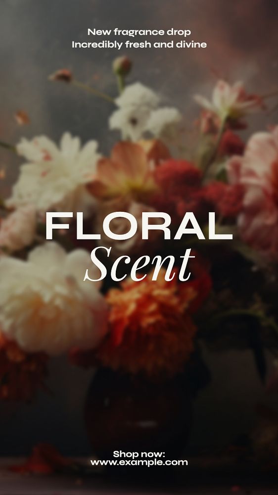 Floral perfume social story template, editable Instagram design