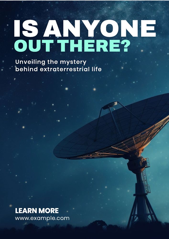 Extraterrestrial life poster template, editable text and design