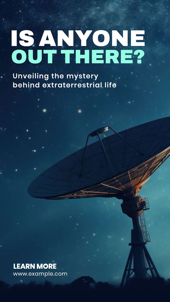 Extraterrestrial life Instagram story template, editable text