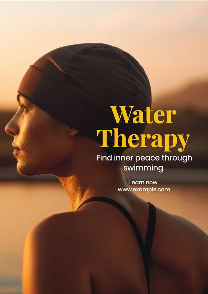 Water Therapy poster template, editable text and design