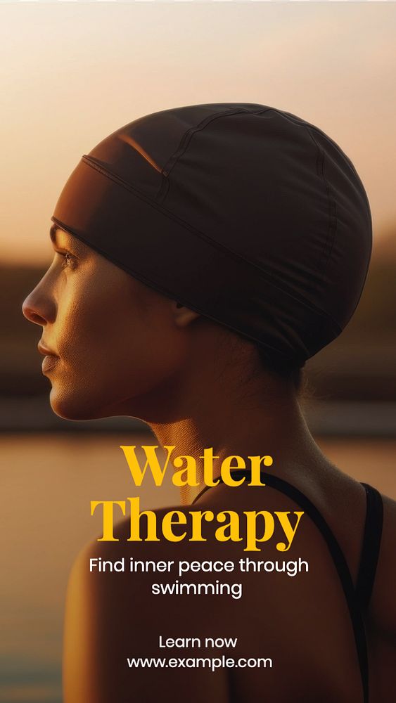 Water Therapy Facebook story template, editable design