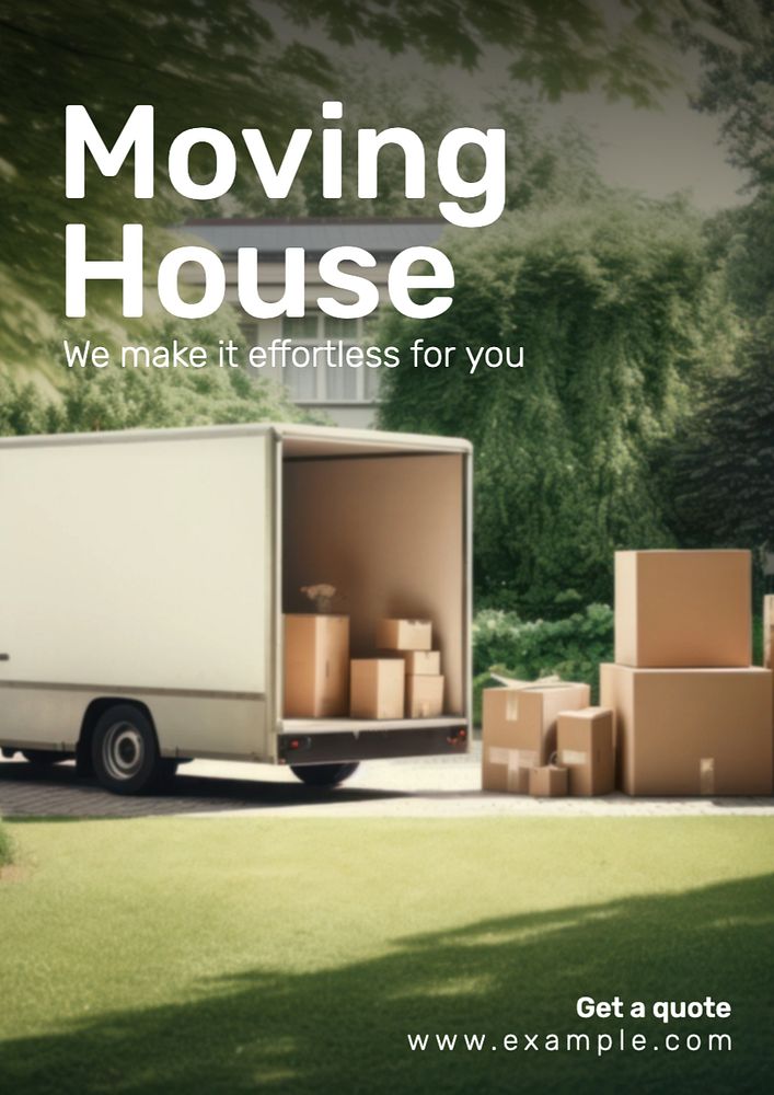 Moving house editable poster template