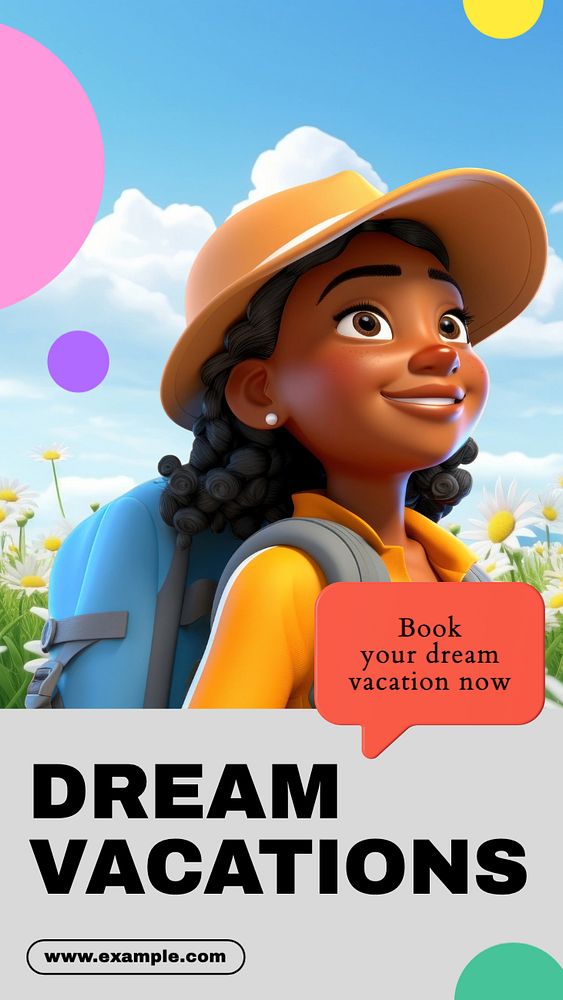 Dream vacation Instagram post template, editable text