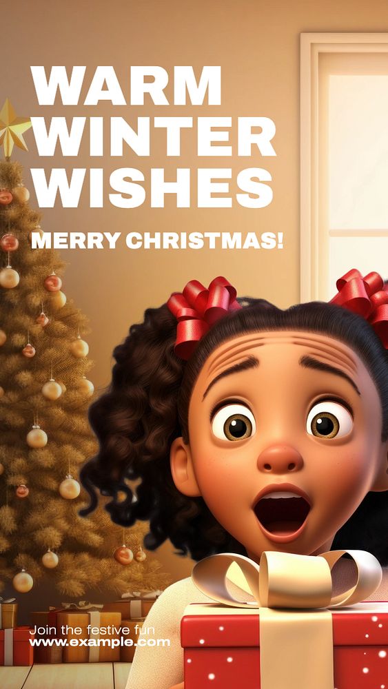 Merry Christmas Instagram story template, editable text