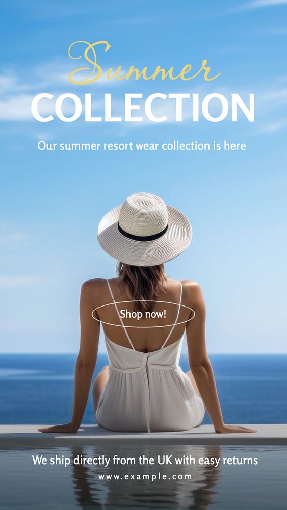 Summer collection Instagram story template, editable text