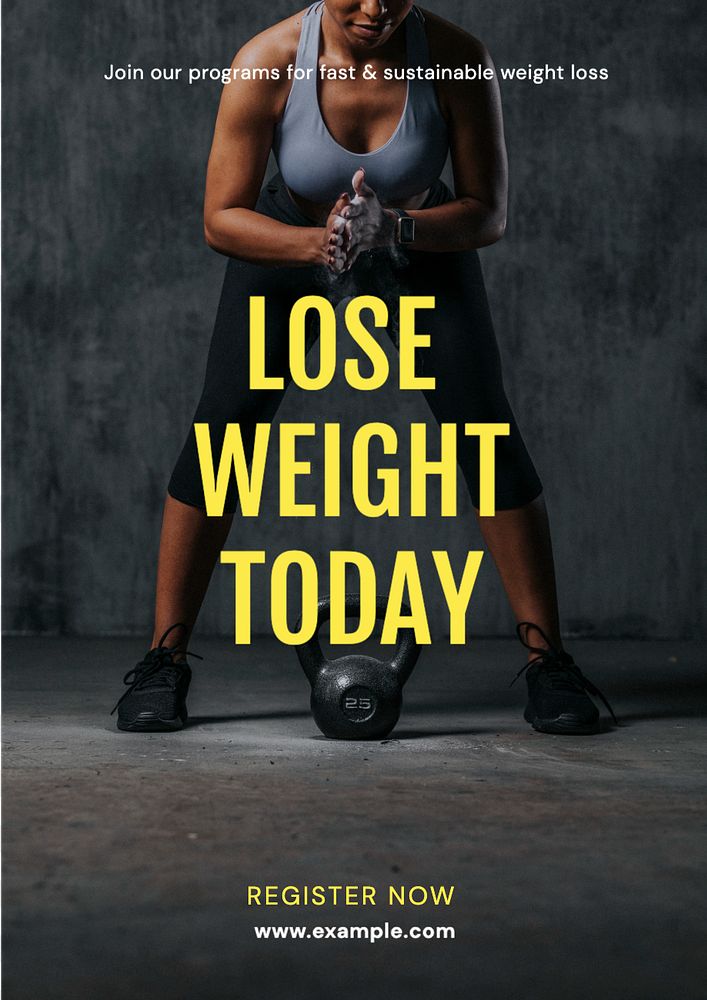 Weight loss poster template, editable text and design