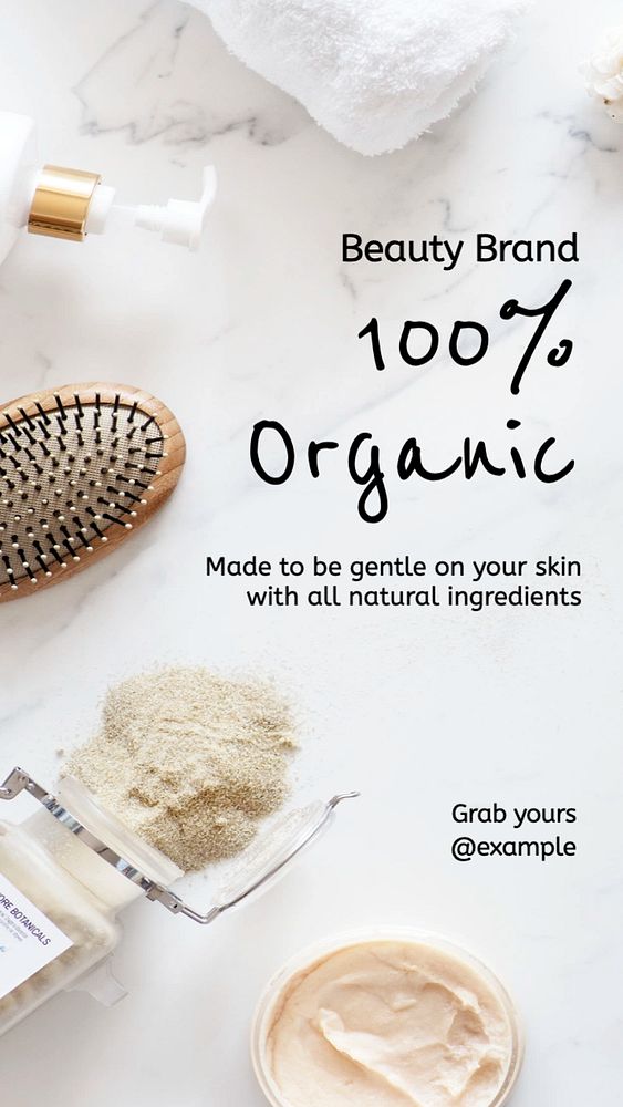 Organic beauty product Instagram story template, editable text