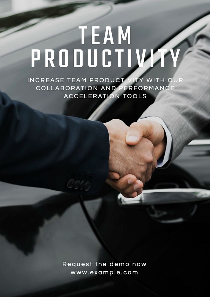 Team productivity poster template, editable text and design