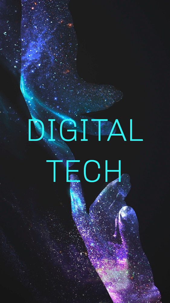 Digital tech Instagram story template, editable text