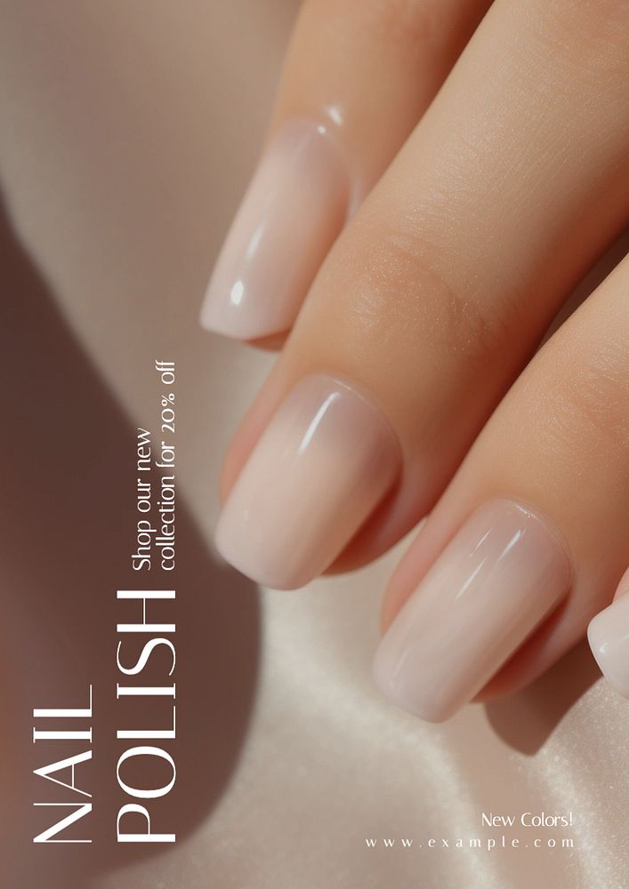 Nail polish poster template, editable text and design