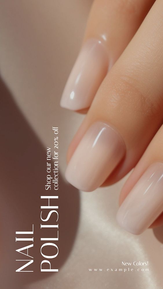 Nail polish Instagram story template, editable text