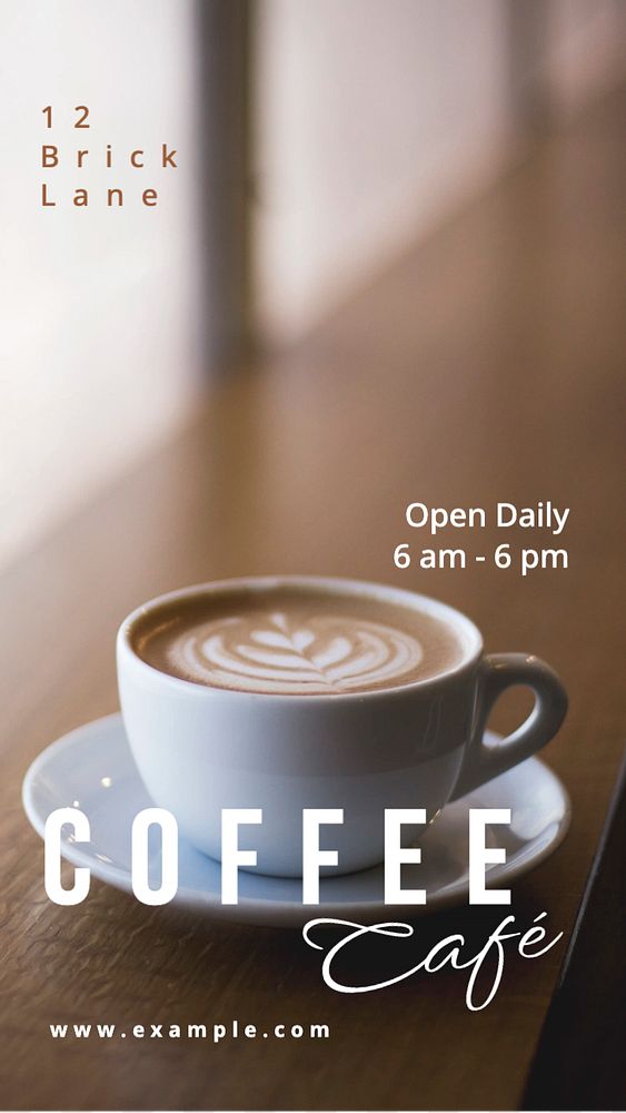 Coffee cafe Instagram story template, editable text