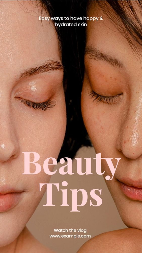 Beauty tips Facebook story template, editable design