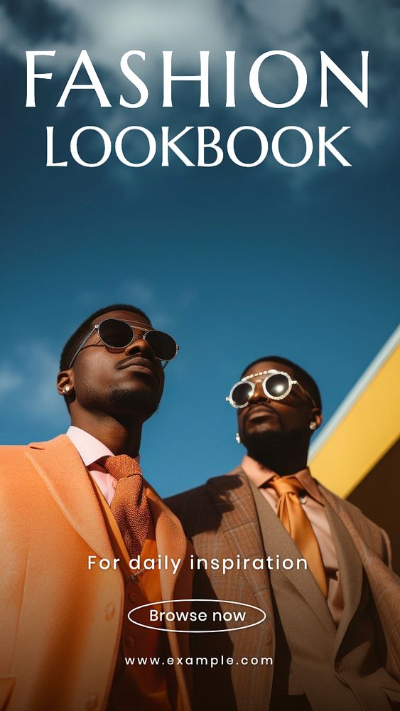 Fashion lookbook Instagram story template, editable text