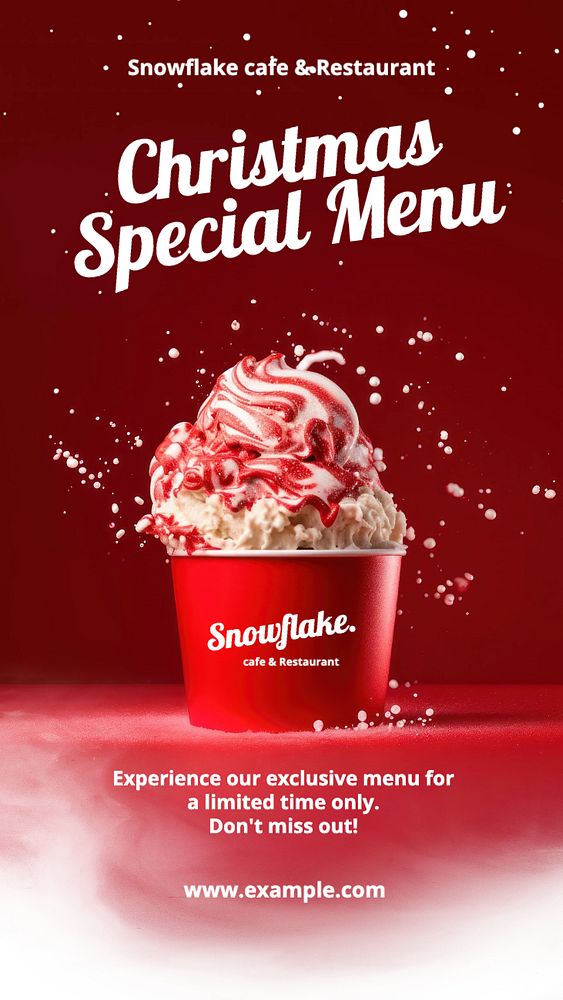 Christmas menu Instagram story template, editable text