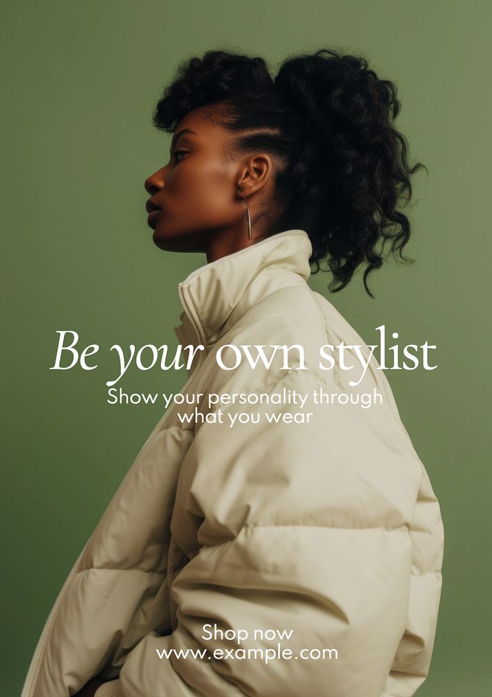 Be your own stylist poster template, editable text and design