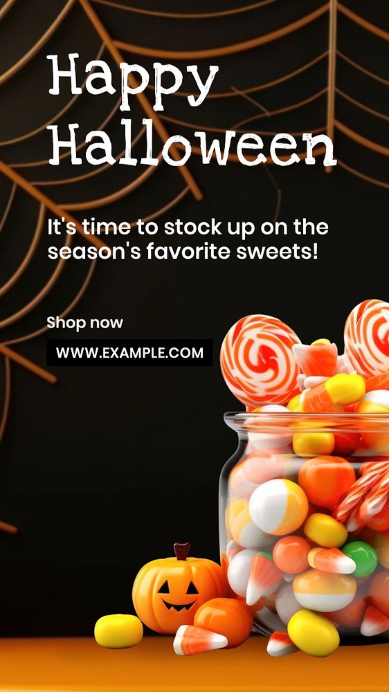 Happy Halloween Instagram story template, editable text