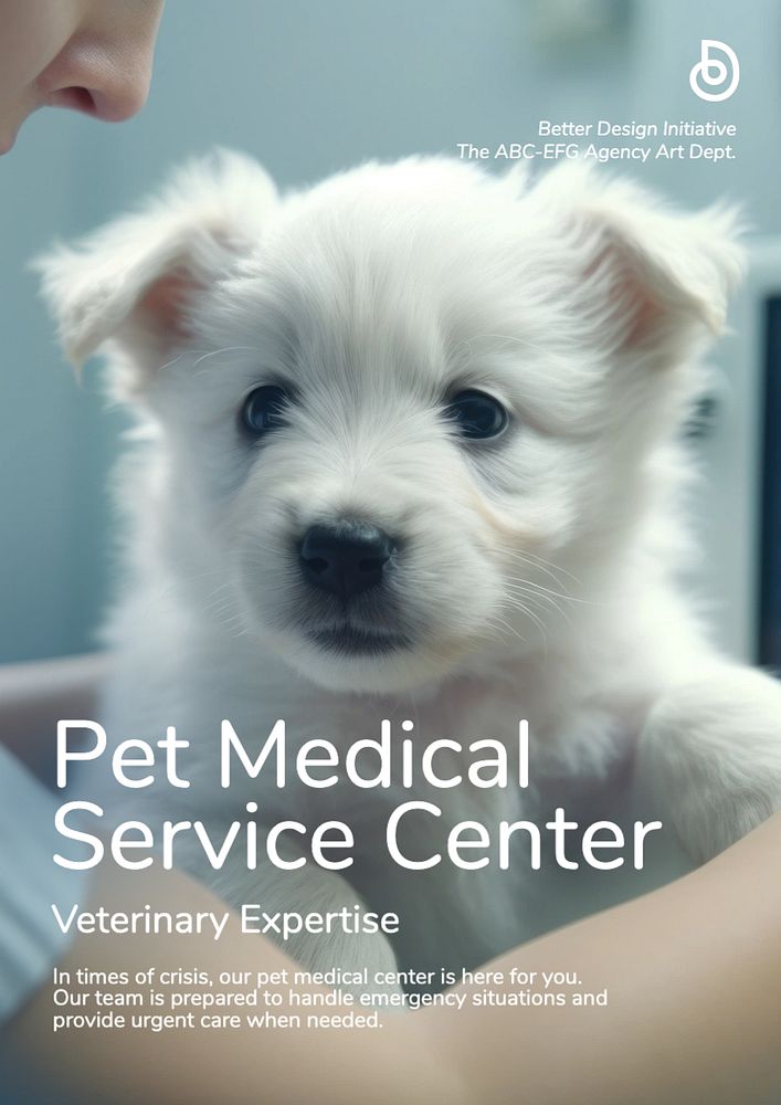 Pet medical service poster template, editable text and design