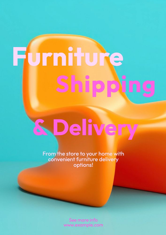 Furniture shipping poster template, editable text and design