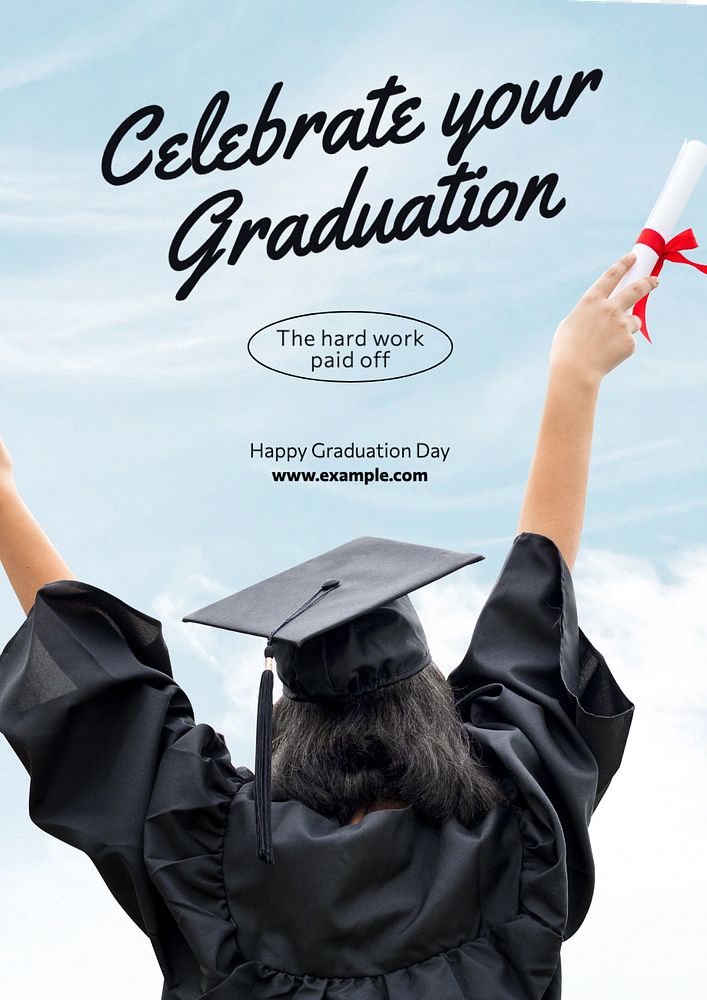 Graduation poster template, editable text and design