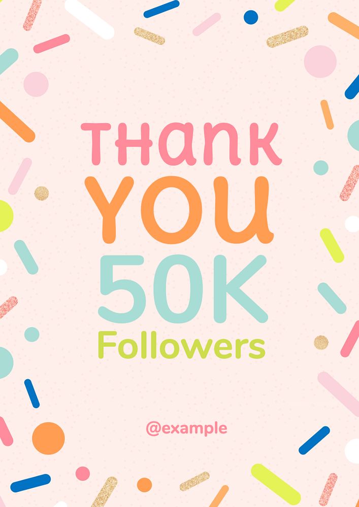 Thank you followers editable poster template