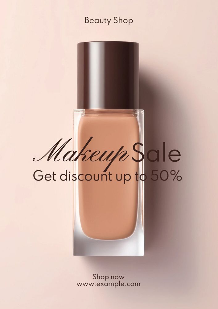 Makeup sale poster template, editable text and design