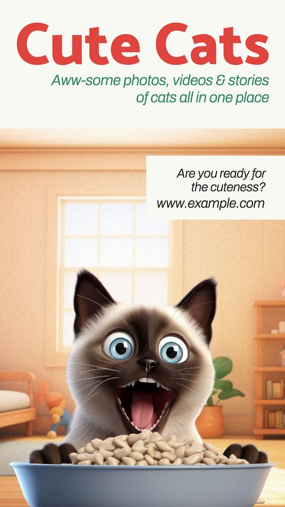 Cute cats Instagram story template, Facebook story