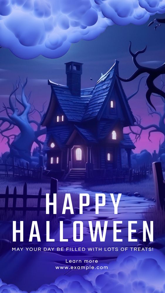 Happy halloween Instagram story template, editable text