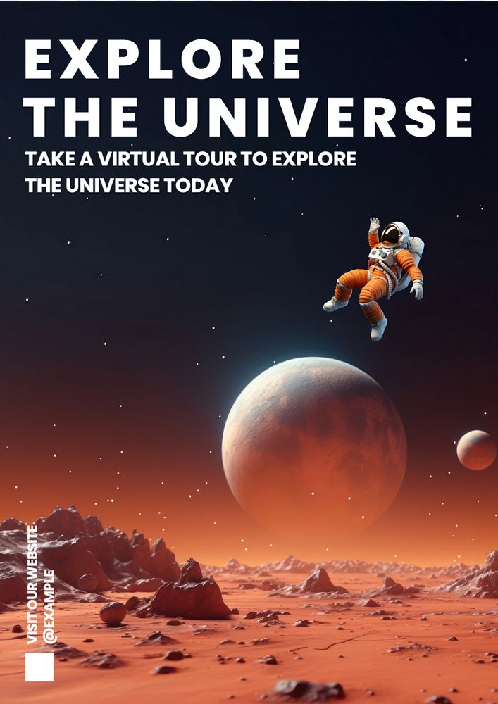 Explore the universe poster template, editable text and design