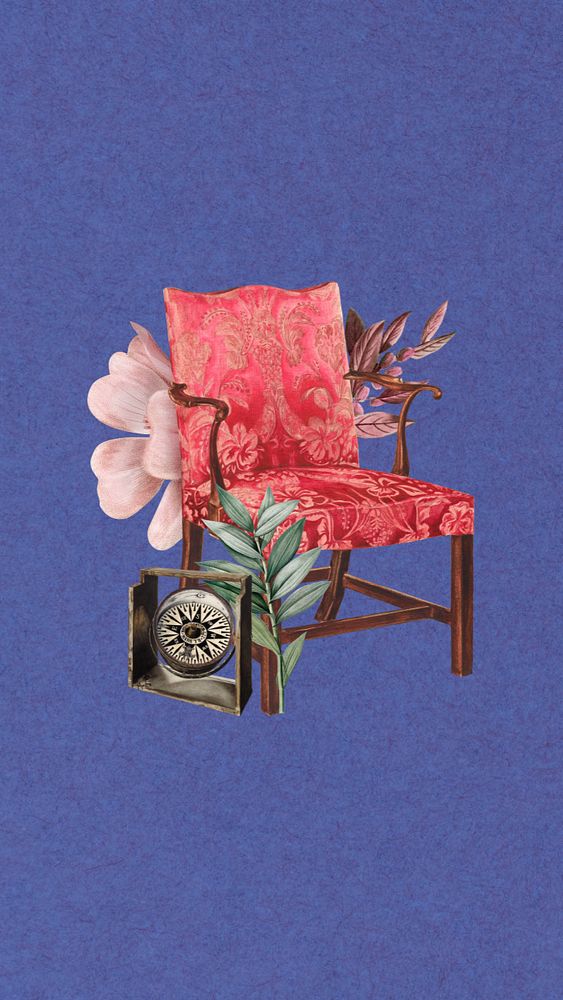 Vintage chair iPhone wallpaper editable design