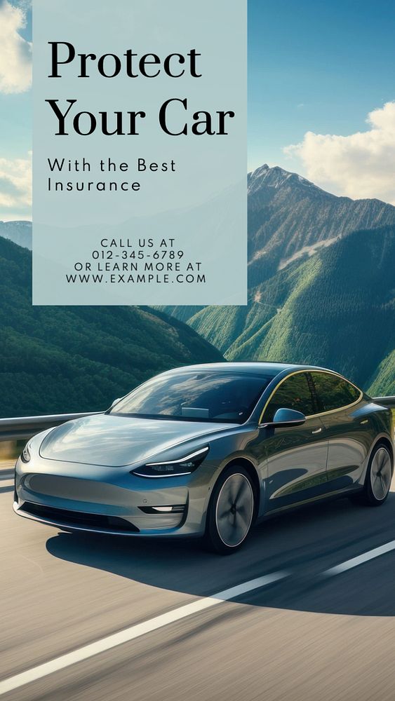Car protection Instagram story template, editable social media design