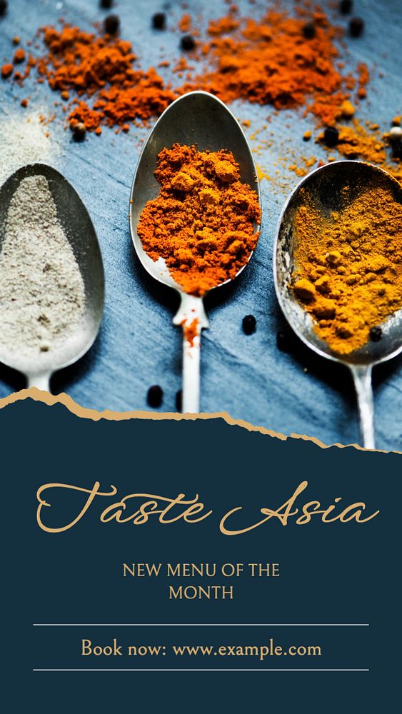 Taste asia Instagram story template, editable text