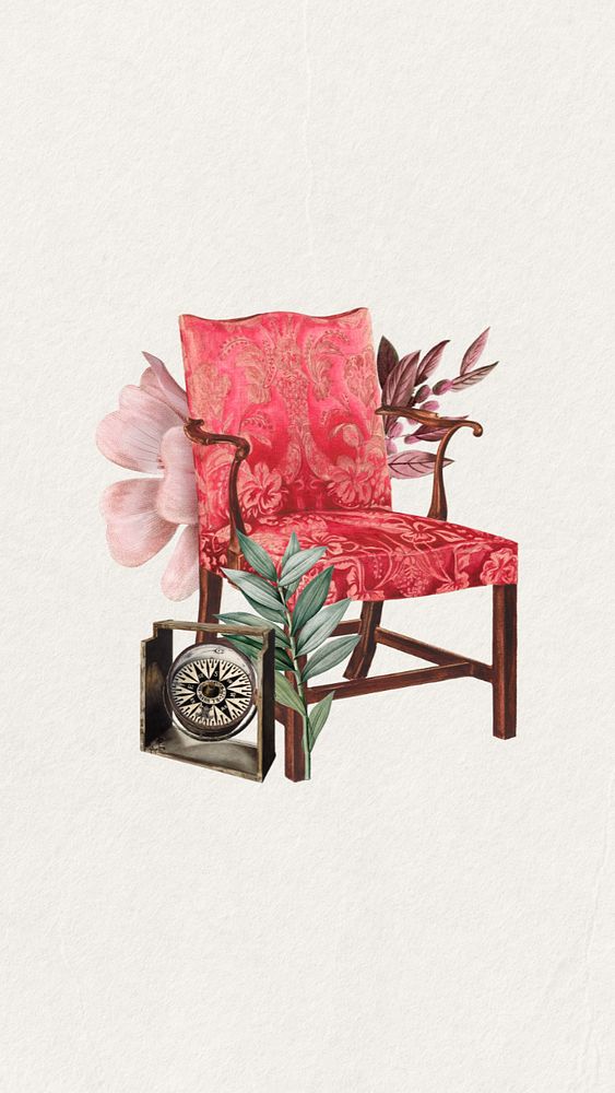 Vintage chair iPhone wallpaper editable design