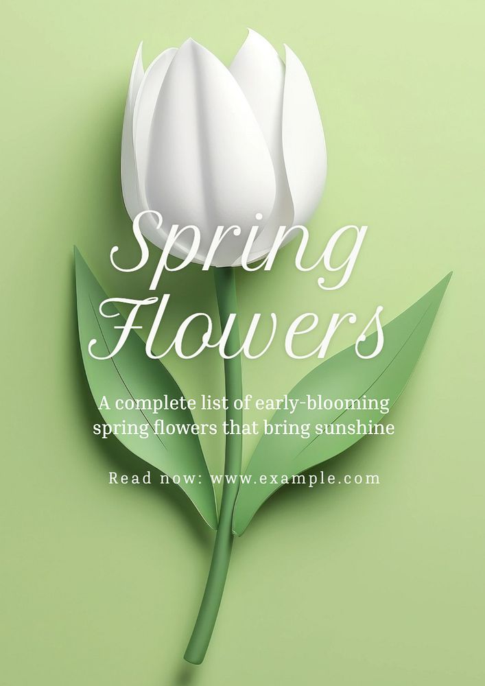 Spring flowers editable poster template