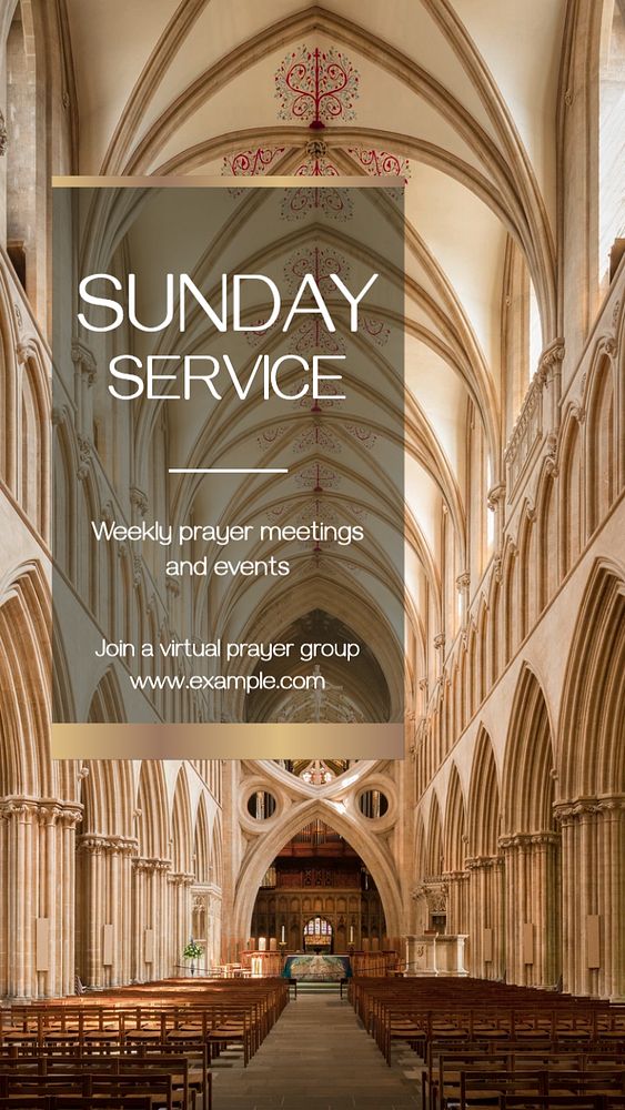 Sunday Service Facebook story template, editable design