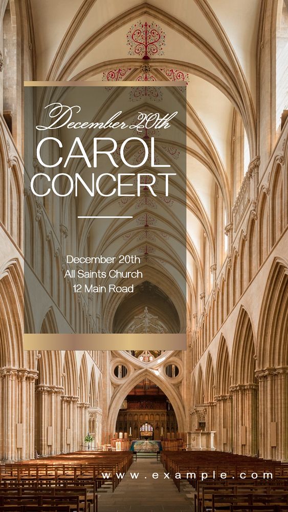 Carol concert Facebook story template, editable design