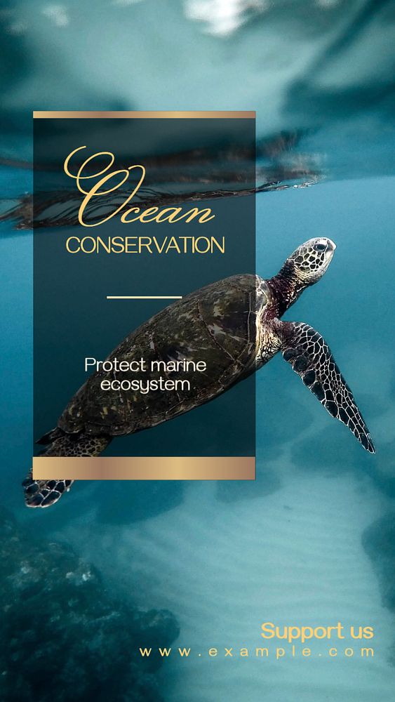 Ocean conservation Facebook story template, editable design