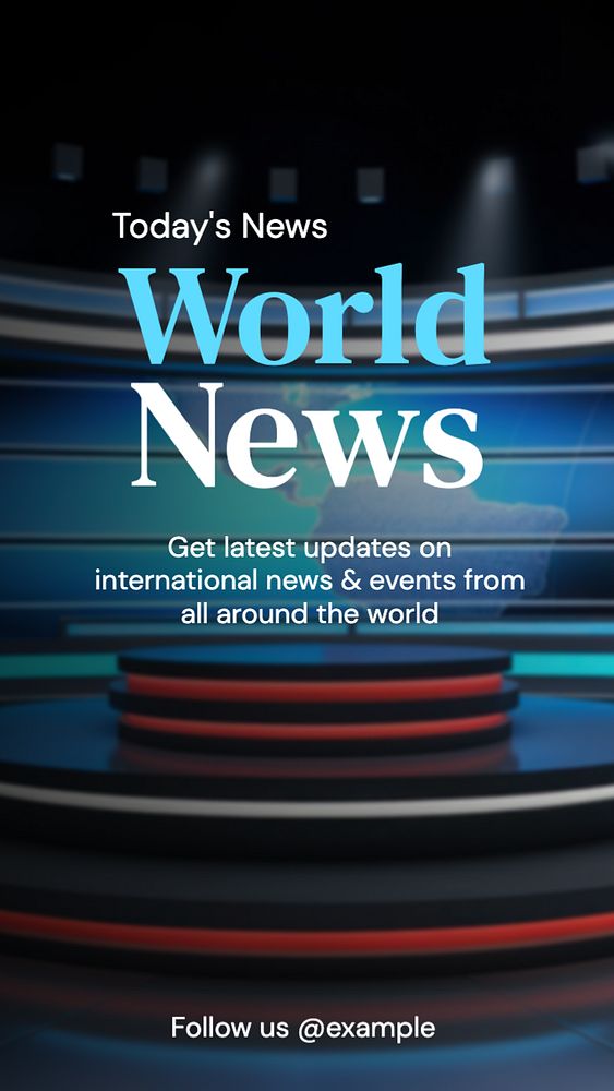 World news Instagram story template, editable social media design