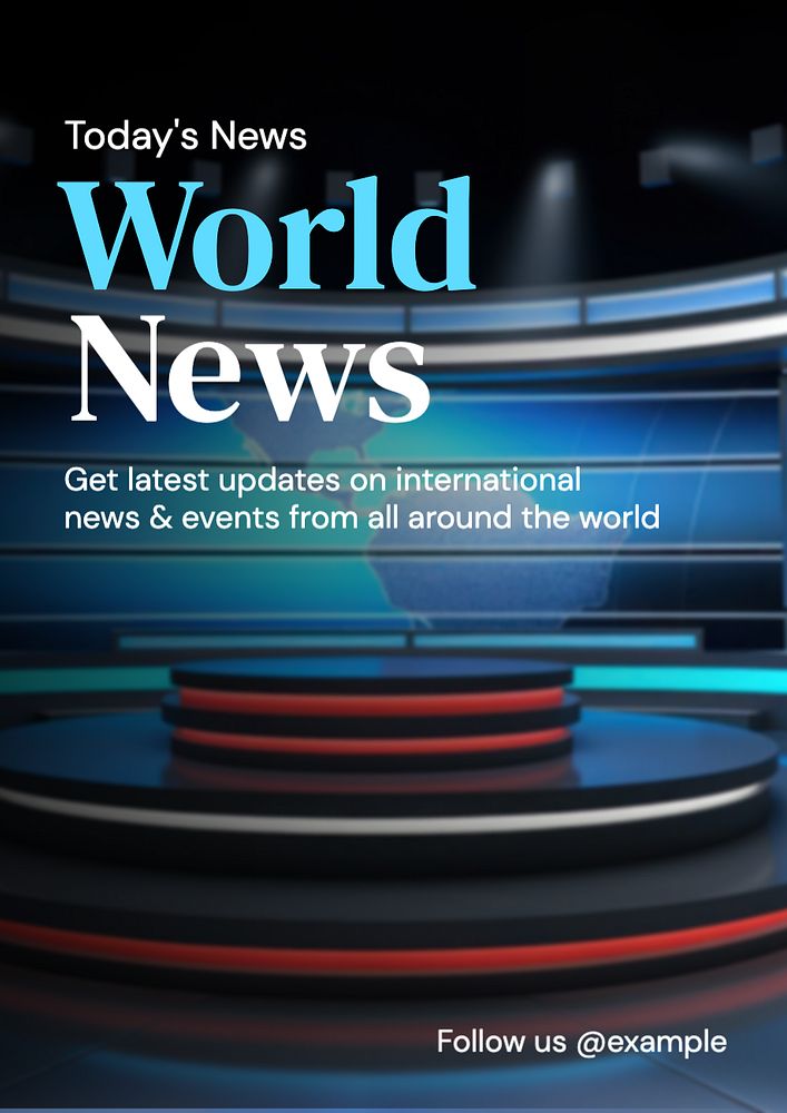 World news editable poster template