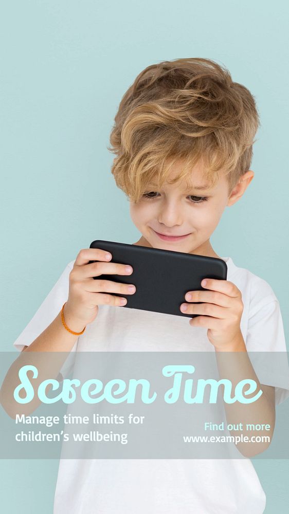 Screen time Facebook story template, editable design