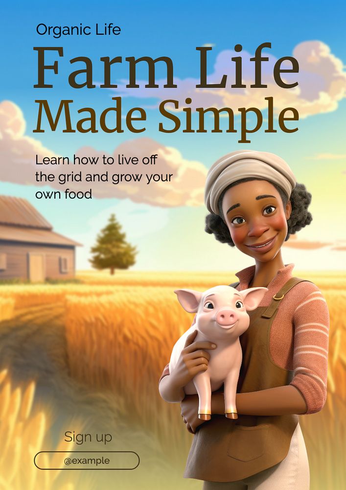 Farm life editable poster template