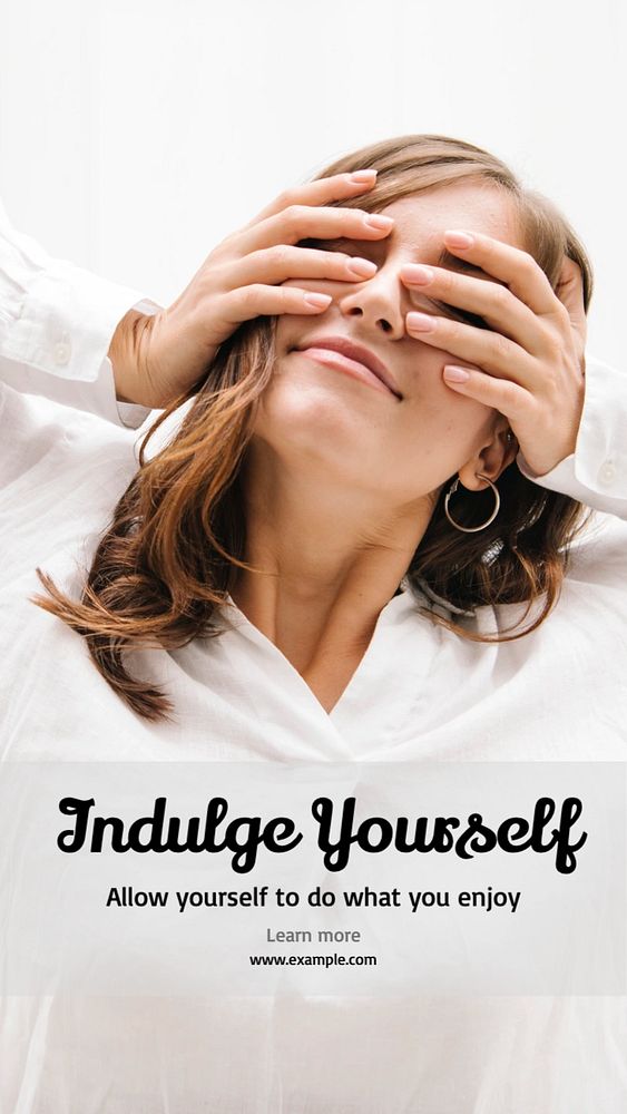 Indulge yourself Facebook story template, editable design